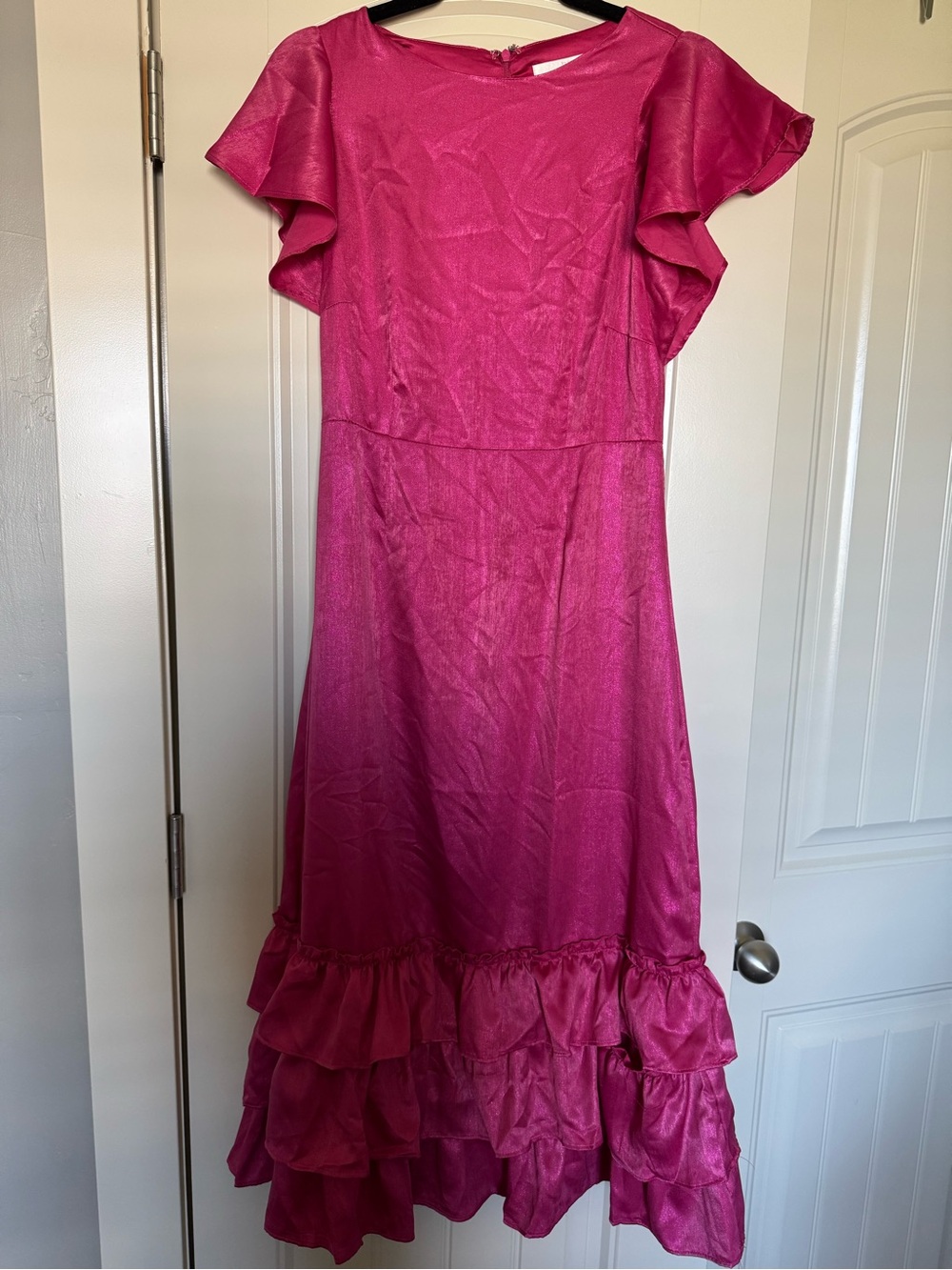 Women’s Rachel Parcel Pink Floral Fuchsia Ruffle Hem Dress